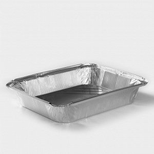 Формы для выпечки и запекания Доляна, набор 2 шт., 3.18 л, 32x26x6.5 см, фольга, серебристые