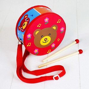 Музыкальная игрушка «Барабан», с рисунком, цвета микс, бумажная мембрана