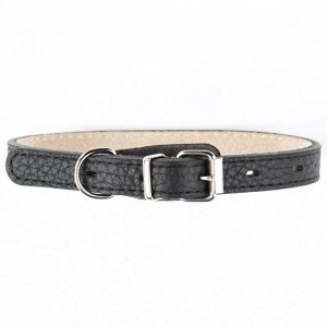 Ошейник Mr.Kranch для собак из натуральной кожи прямой, 39-50см, чёрный