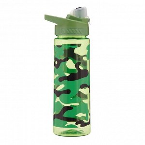 Бутылка для воды, 700 мл, 24.5 х 8 см, зеленый камуфляж