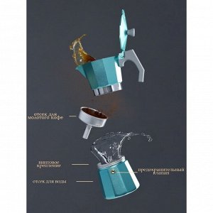 Кофеварка гейзерная Magistro Azure, на 6 чашек, 300 мл
