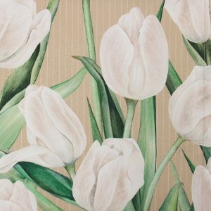 Дорожка на стол "Этель" Белые тюльпаны 40х149см, 100% хл, саржа 190 г/м2