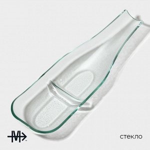 Блюдо сервировочное Magistro «Авис», 32.5x10x3.8 см, стекло, прозрачное