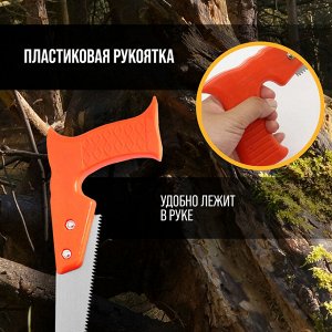 Ножовка по дереву ЛОМ, выкружная, пластиковая рукоятка, 9-10 TPI, 300 мм
