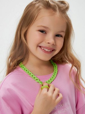 Комплект (бусы + кольцо(2шт)) детский Tati светло-зеленый