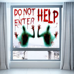 Интерьерная наклейка "Do not enter. Help". Декор в стиле ужасов