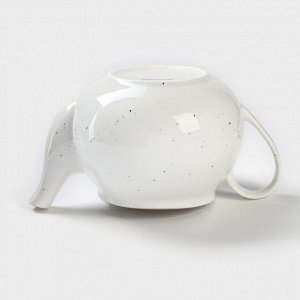 Чайник фарфоровый заварочный Доляна «Млечный путь», 900 мл, цвет белый в крапинку