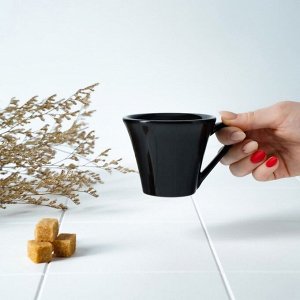 Кружка Доляна Coffee break, 180 мл, керамика, чёрная