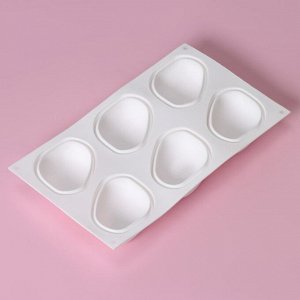 Форма для муссовых десертов и выпечки Доляна «Стоун», силикон, 30?18?3 см, 6 ячеек (8,5?6,5 см), цвет белый