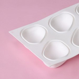 Форма для муссовых десертов и выпечки Доляна «Стоун», силикон, 30x18x3 см, 6 ячеек (9,5x7 см), цвет белый