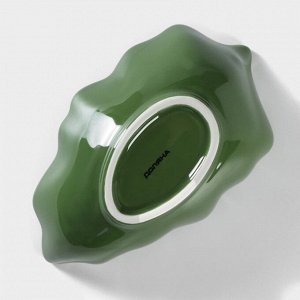 Салатник Доляна «Лист», 18×11 см, цвет зелёный
