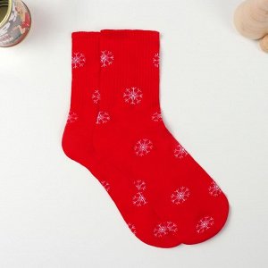 Подарок носки с принтом в банке "Тому, кто плохо себя вёл" (мужские, "Снежинки")