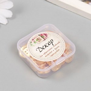Пуговицы пластик 4 прокола «Золотая», 1.5x1.5 см, набор 40 шт., 2x5.5x5.5 см