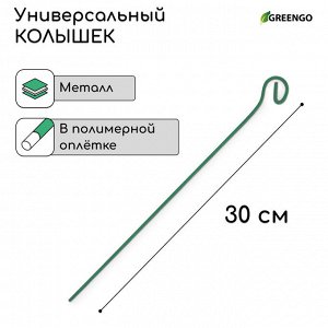 Колышек для подвязки растений, h = 30 см, d = 0,3 см, проволочный, зелёный, Greengo