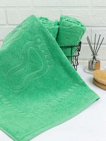 Полотенце-коврик махровое, 450 гр/м2, цвет: 601-САЛАТОВЫЙ