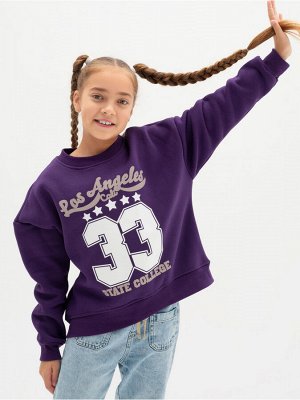 Свитшот "33" детский девочка фиолет