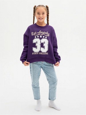Свитшот "33" детский девочка фиолет