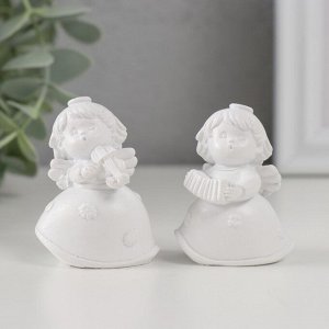 Фигурка полистоун «Ангелочек-музыкант в платье», 3x3.5x5 см, МИКС