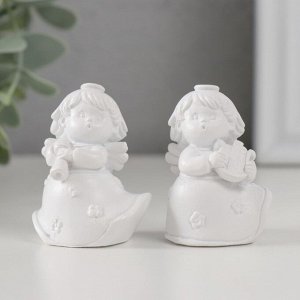 Фигурка полистоун «Ангелочек-музыкант в платье», 3x3.5x5 см, МИКС
