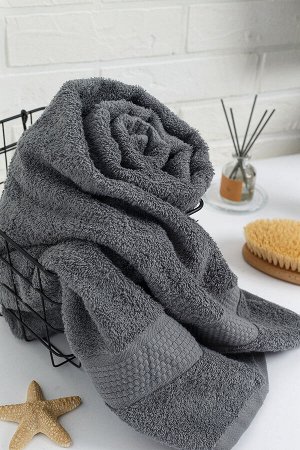 Полотенце махровое, 400 гр/м2, цвет: 910-СЕРЫЙ