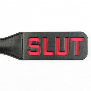 Шлёпалка, БДСМ аксессуар Оки-Чпоки SLUT, 38 х 5 см, PVC, чёрный