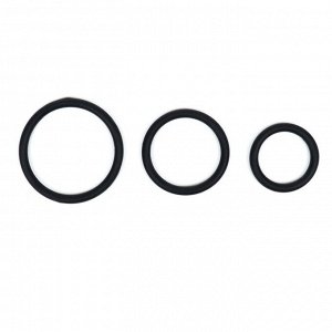 Эрекционные кольца Оки- Чпоки, Soft силикон, набор 3 шт, D= 30; 40; 50 мм, чёрный