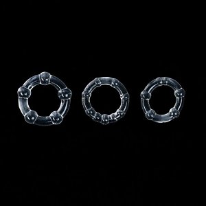 Эрекционные кольца, гелевый силикон, мягкие, набор 3 шт, прозрачный