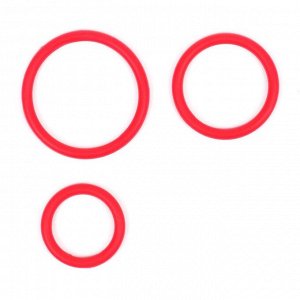 Эрекционные кольца Оки- Чпоки, Soft силикон, набор 3 шт, D= 30; 40; 50 мм, красный