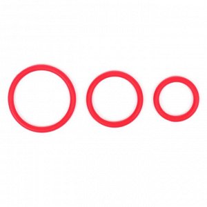Эрекционные кольца Оки- Чпоки, Soft силикон, набор 3 шт, D= 30; 40; 50 мм, красный