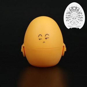 Мастурбатор EGG рельефный, в футляре для хранения, желтый