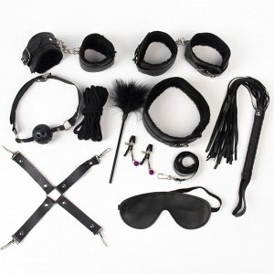 Эротический БДСМ набор Оки-Чпоки, чёрный, 11 предметов