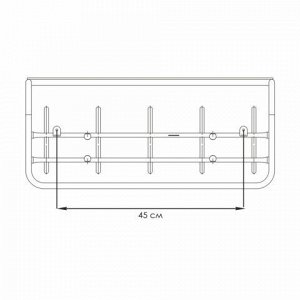 Вешалка настенная с полкой "ВСП6", 265х600х220 мм, 5 крючков, металл, черная, ВСП 6 Ч