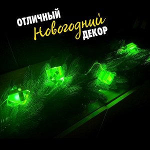 Набор для опытов «Новогодняя гирлянда. Подарок», 10 ламп, 1 режим, белый свет, 220 В