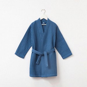 Халат вафельный детский Крошка Я Boho () цв. синий, 100%хл, 290 г/м²