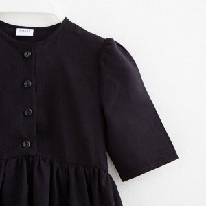 Платье для девочки MINAKU: Cotton collection, цвет чёрный, рост