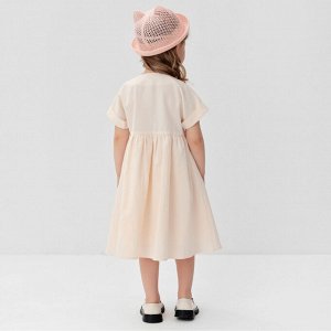 Платье для девочки MINAKU: Cotton Collection, бежевое, рост