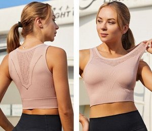 Топ короткий спортивный, эластичный быстросохнущий, розовый
