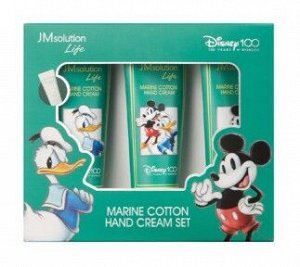 JM SOLUTION LIFE MARINE COTTON HAND CREAM SET DISNEY 100 (50ml*3ea) Набор кремов для рук увлажняющий (50мл*3шт)