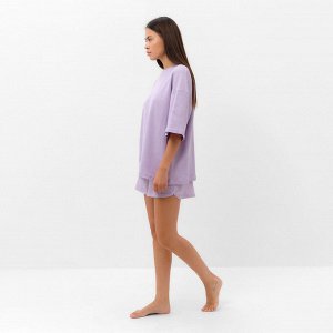 Пижама женская (футболка, шорты) KAFTAN Basic line, сиреневая