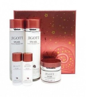 JIGOTT SNAIL ESSENCE MOISTURE SKIN CARE Увлажняющий набор для лица с муцином улитки 3SET