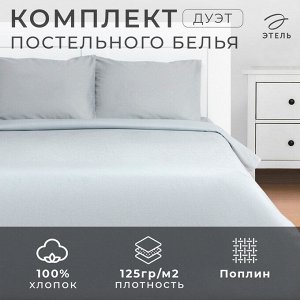 Постельное бельё Этель Дуэт Silver garden 143х215-2 шт, 220х240, 50х70-2 шт, 100% хлопок, поплин125г/м2