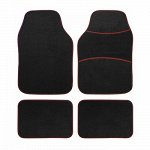 Коврики а/м CARFORT &quot;MotoRed 3&quot; резина/ковр., универсальные, к-т 4шт. Black
