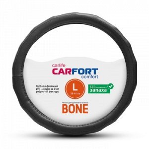 Оплетка CarFort Bone, рельефные ребра, черная, L
