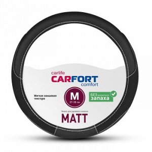 Оплетка CarFort Matt, замшевая текстура, черная, M