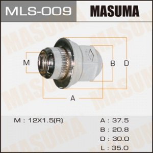 Гайка MASUMA  12x1.5 / под ключ=21мм , с шайбой D 32mm MLS-009