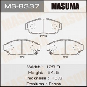 Колодки дисковые MASUMA (1/12) MS-8337