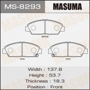 Колодки дисковые MASUMA (1/12) MS-8293