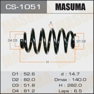 Пружина подвески MASUMA  rear PROBOX/ NCP50 CS-1051