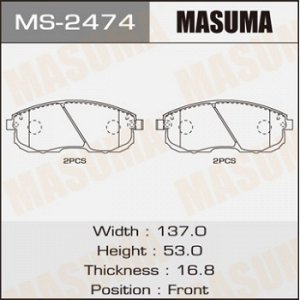 Колодки дисковые MASUMA Продавать MS-2177 MS-2474