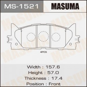 Колодки дисковые MASUMA  CAMRY/ ACV4# front  (1/10) MS-1521